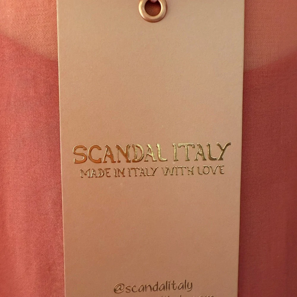 NWT SCANDAL Italy Dress SET flowy Button Melon color fitted mini dress - fits: M